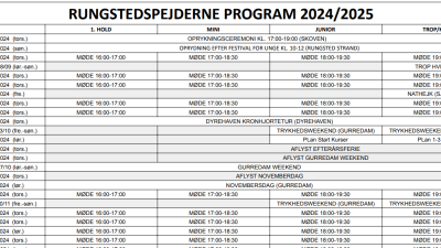 Rungstedspejderne Program 2024-2025